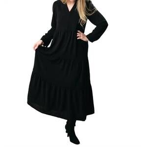 NEW TOP IT OFF margot midi dress in black